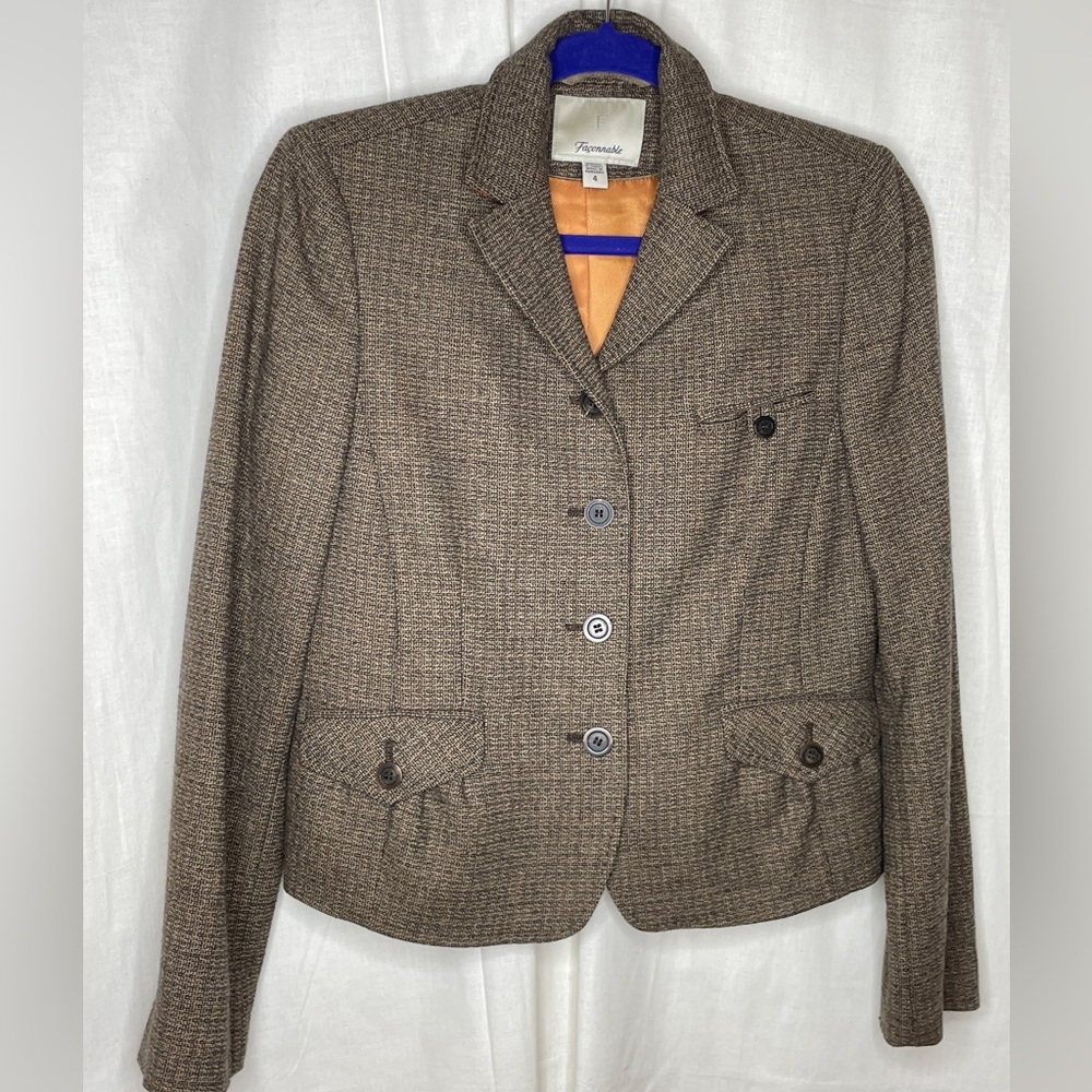 Faconnable Brown Tweed Jacket.